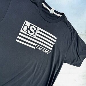 Blackstrap T-Shirt Mens L Black USA Made Graphic Performance‎ Tee Outdoor Casual